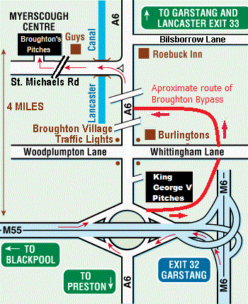 Map showing way to Broughton Ams